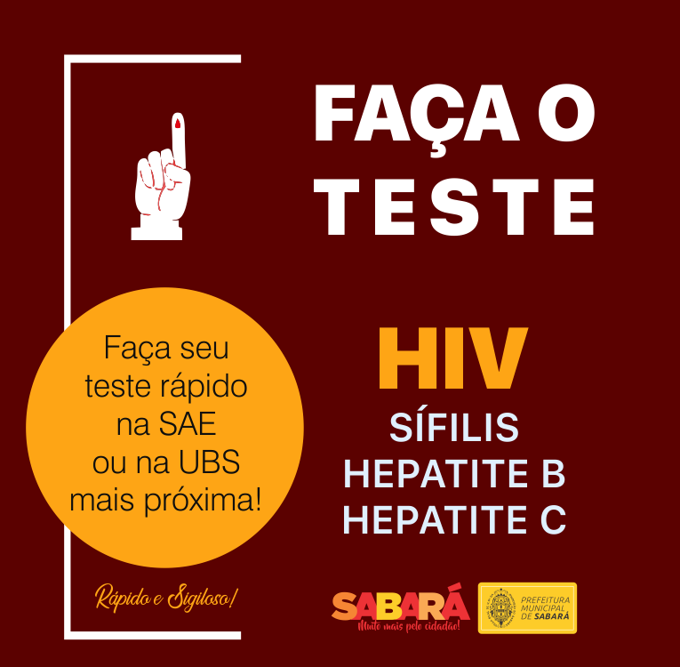 TESTE RÁPIDO: HIV, SÍFILIS, HEPATITE B E C – Prefeitura De Sabará