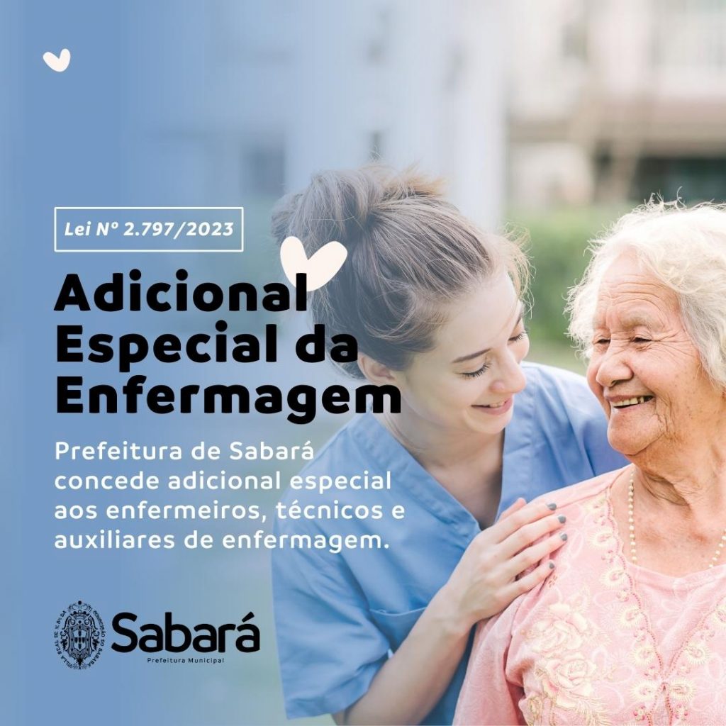 ENFERMAGEM: PREFEITURA DE SABARÁ CONCEDE ADICIONAL ESPECIAL À CATEGORIA