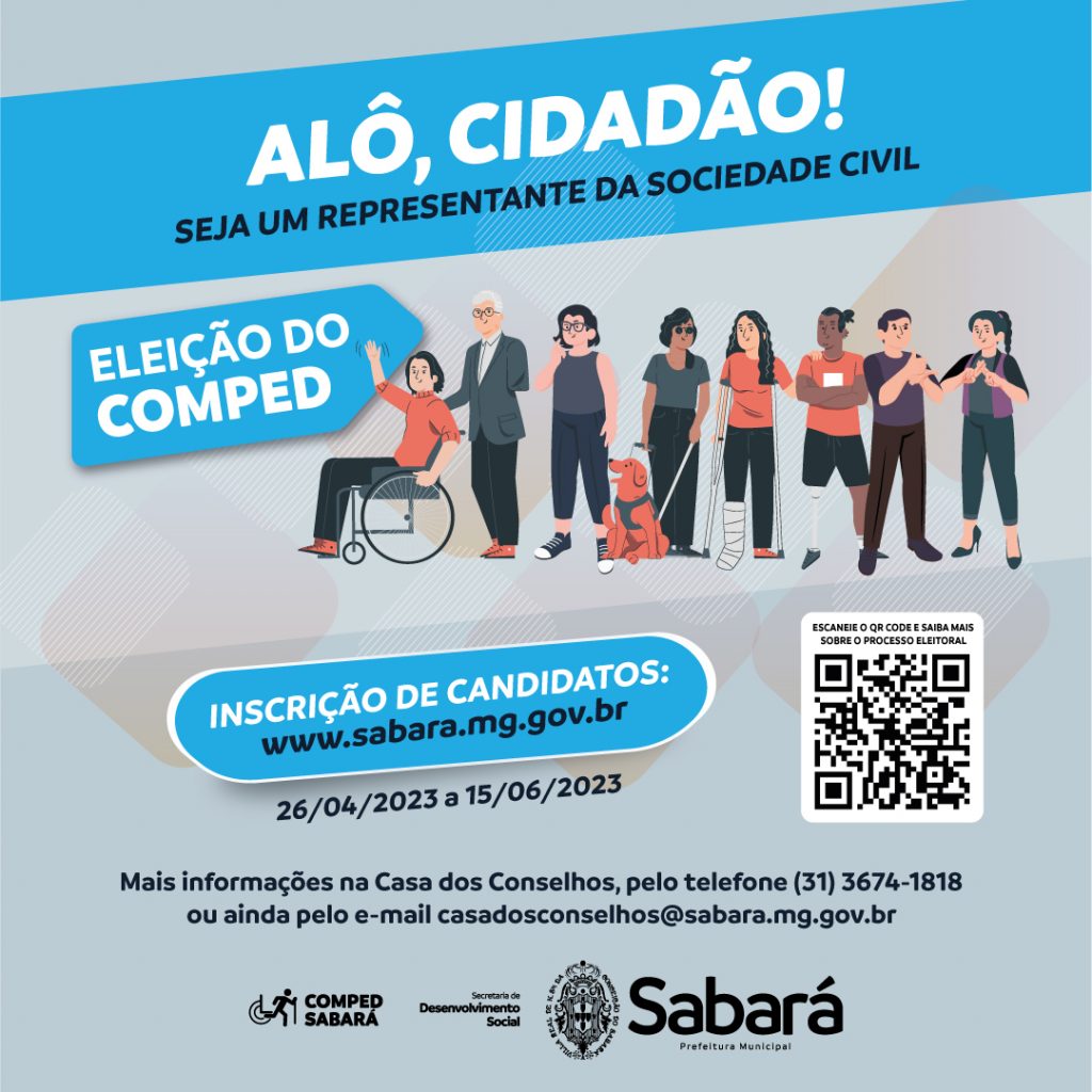 ELEIÇÃO: ABERTAS AS INSCRIÇÕES PARA A COMPOSIÇÃO DO CONSELHO MUNICIPAL DA PESSOA COM DEFICIÊNCIA (COMPED)