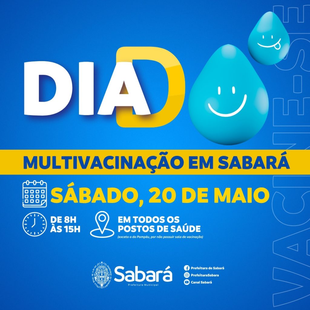SAÚDE: “DIA D” DE VACINAÇÃO ACONTECERÁ NESTE SÁBADO (20/5)