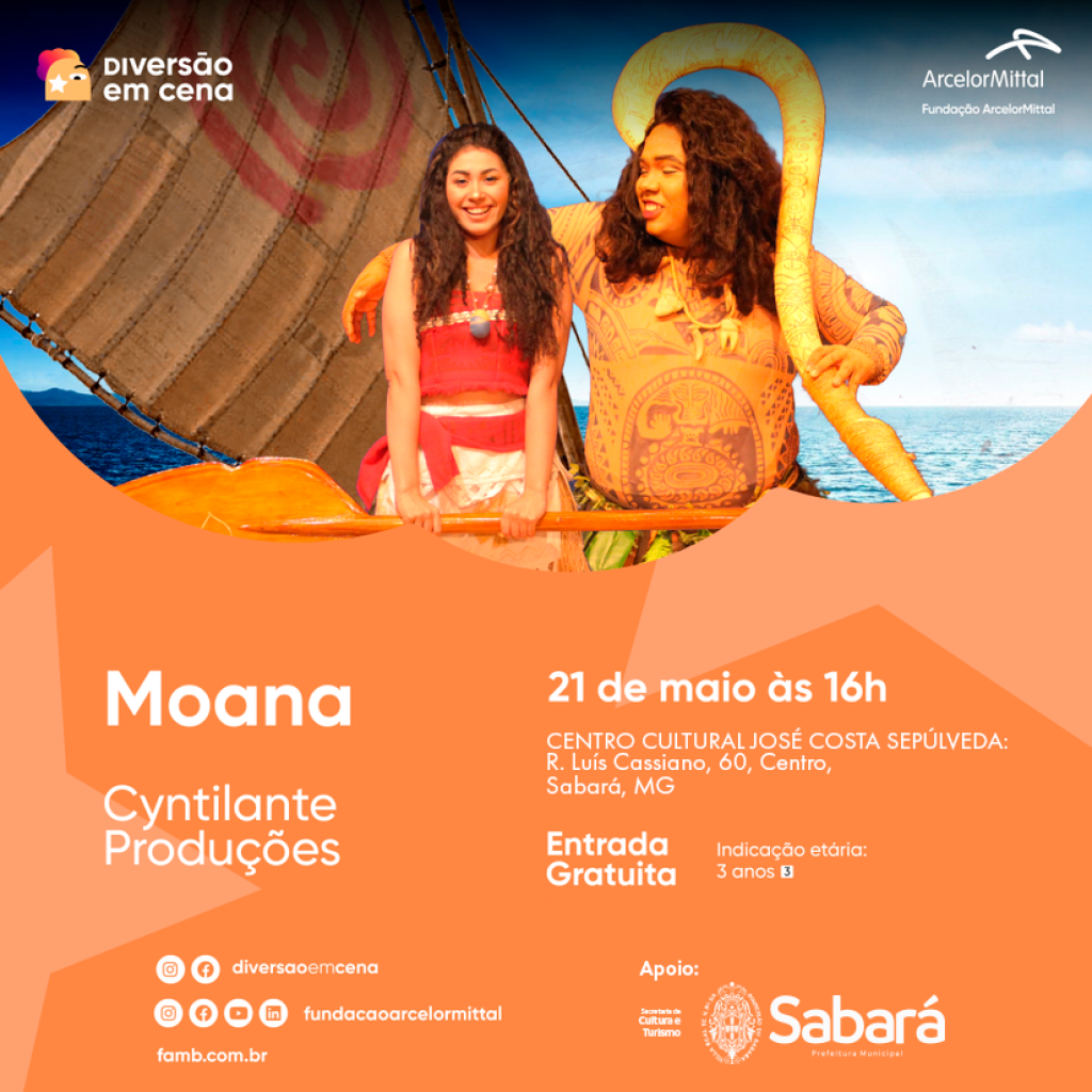 CULTURA: ESPETÁCULO MOANA ABRIRÁ A TEMPORADA DE 2023 DO DIVERSÃO EM CENA