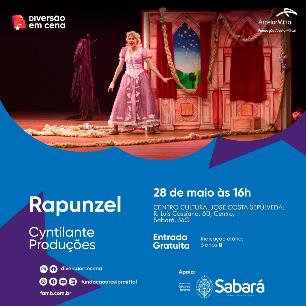 CLÁSSICO INFANTIL: RAPUNZEL SERÁ O PRÓXIMO ESPETÁCULO APRESENTADO NO CENTRO CULTURAL JOSÉ DA COSTA SEPÚLVEDA