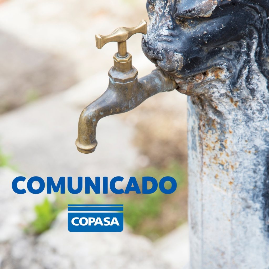 COPASA: ABASTECIMENTO DE ÁGUA SERÁ INTERROMPIDO NESTA TERÇA-FEIRA (20/6)