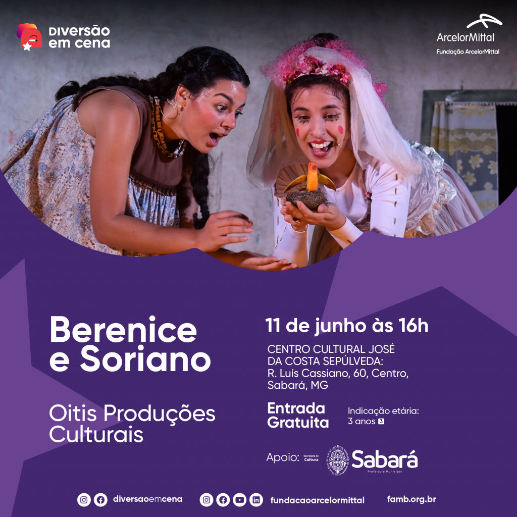 CULTURA: BERENICE E SORIANO SERÁ A PRÓXIMA ATRAÇÃO DO DIVERSÃO EM CENA