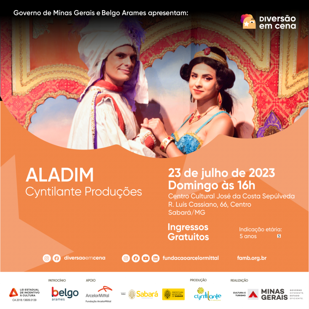 CULTURA: COM MÚSICA AO VIVO E UM VISUAL IMPECÁVEL, O ESPETÁCULO “ALADIM” SERÁ A PRÓXIMA ATRAÇÃO DO DIVERSÃO EM CENA 
