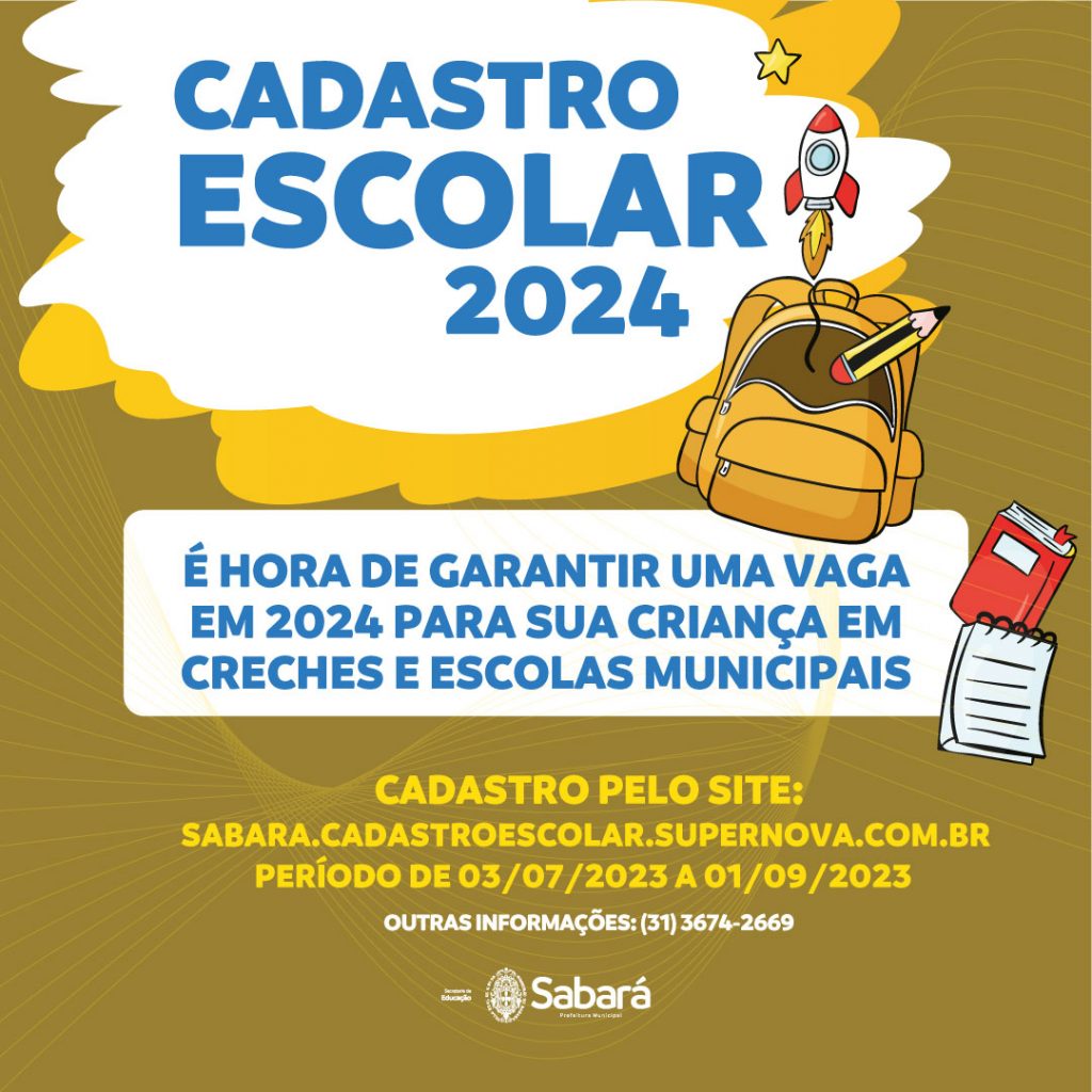 EDUCAÇÃO: CADASTRO ESCOLAR 2024 JÁ ESTÁ ABERTO