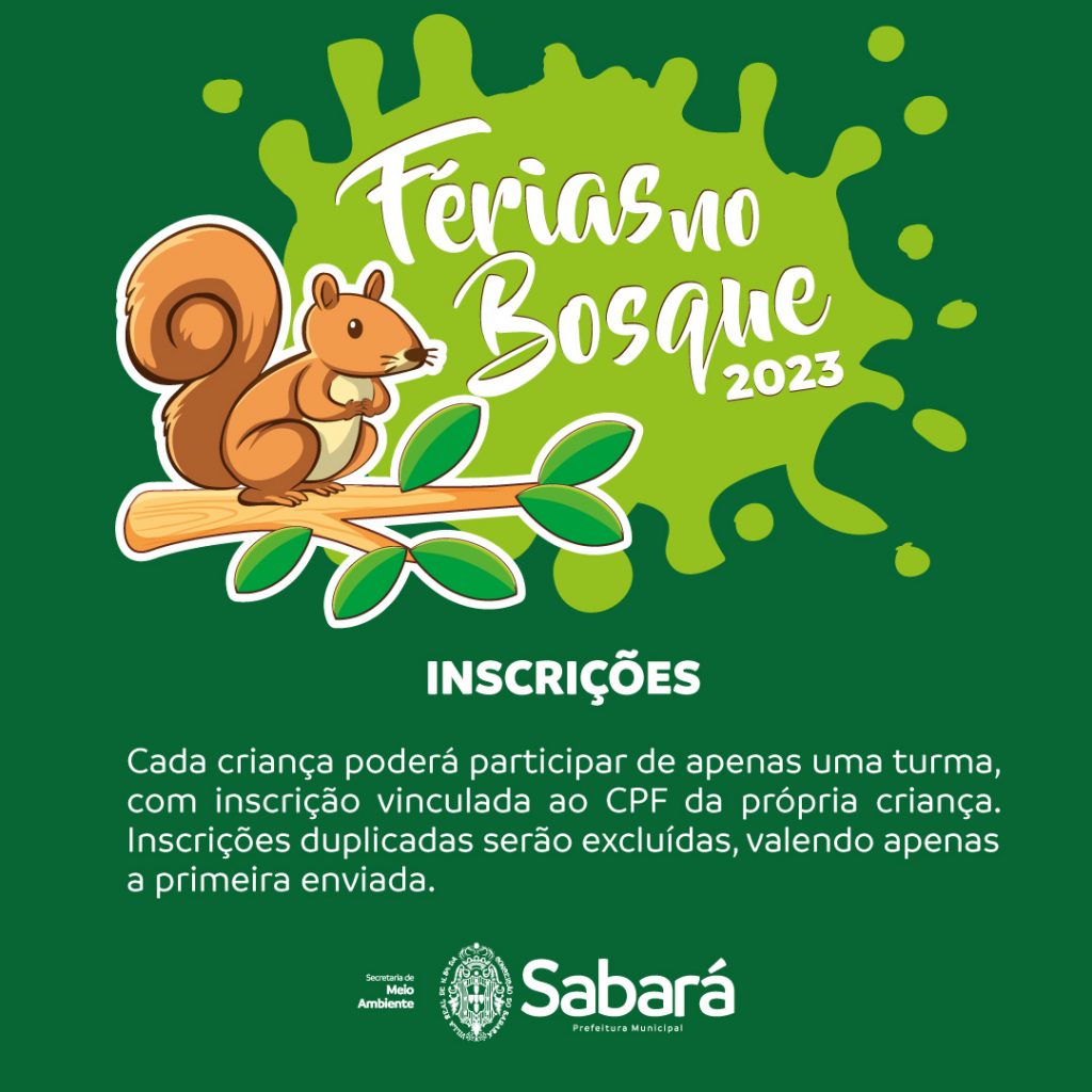 RECREAÇÃO E AVENTURA: PREFEITURA ABRIRÁ INSCRIÇÕES PARA “FÉRIAS NO BOSQUE 2023”