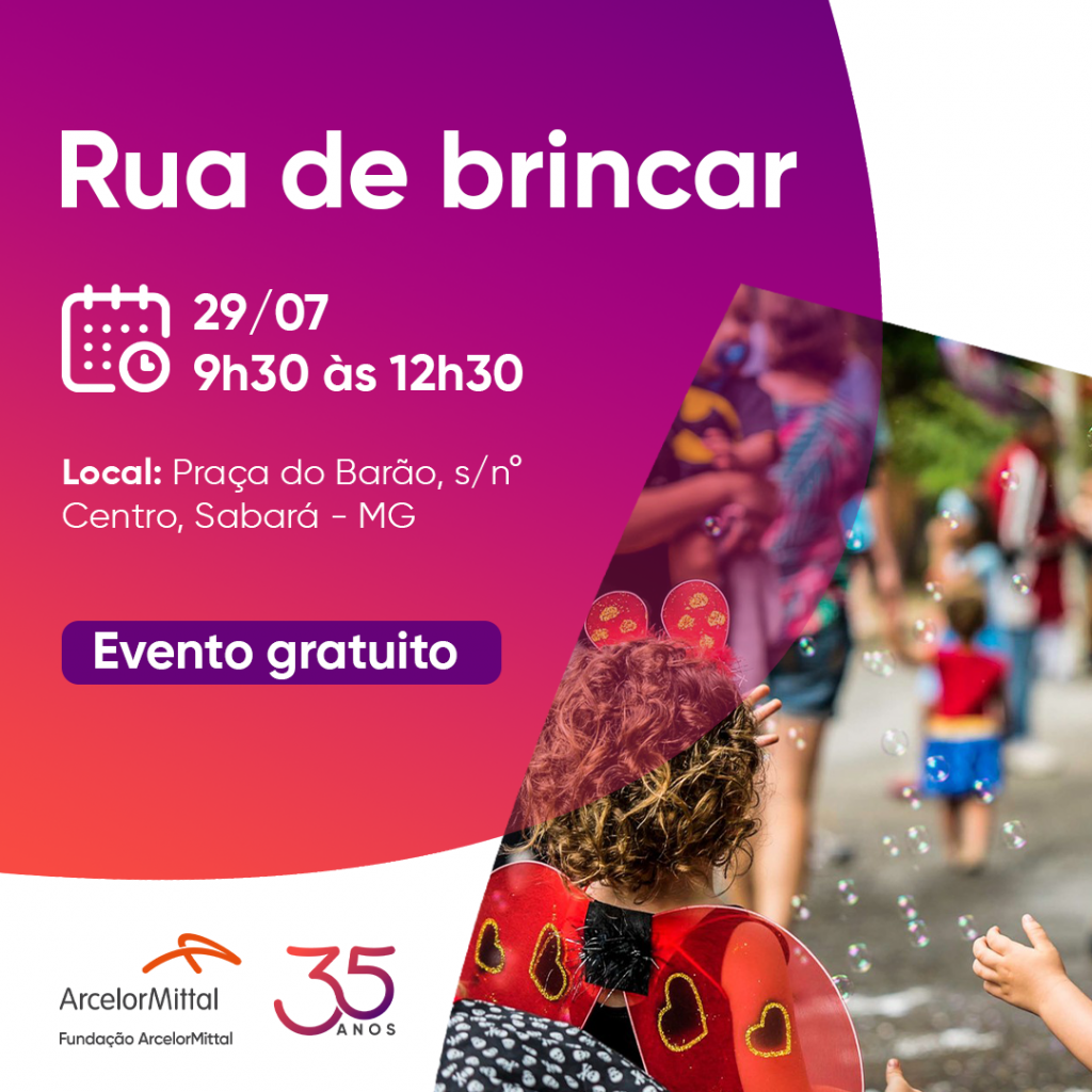 DIVERSÃO NAS FÉRIAS: “RUA DE BRINCAR” CHEGA A SABARÁ PARA DIVERTIR CRIANÇAS E ADULTOS