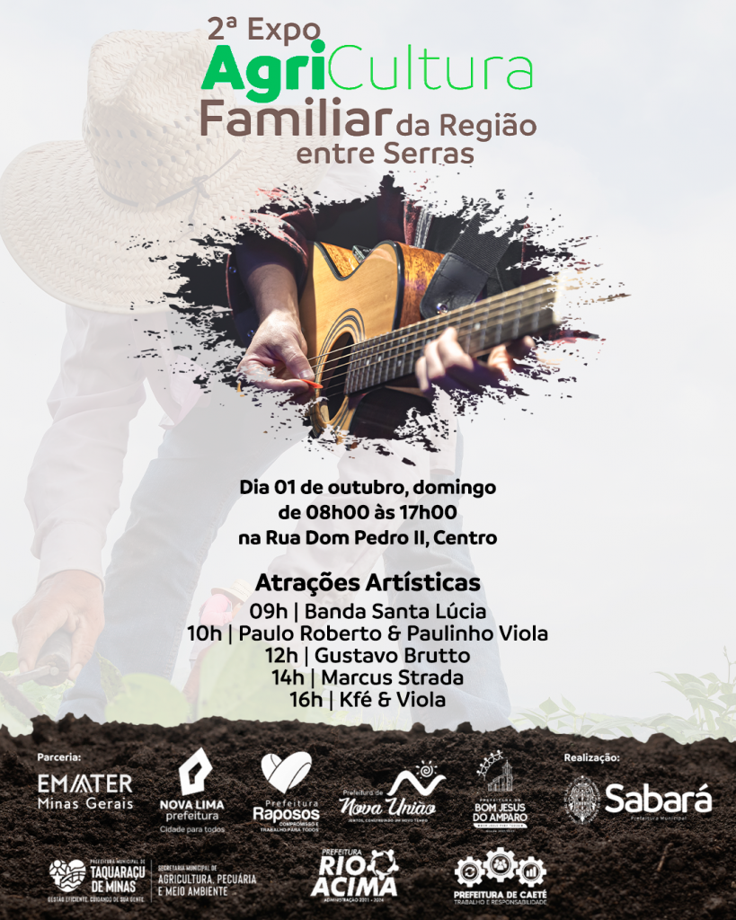 MEIO AMBIENTE: 2ª EXPO AGRICULTURA FAMILIAR DA REGIÃO ENTRE SERRAS SERÁ REALIZADA NESTE DOMINGO (1/10)