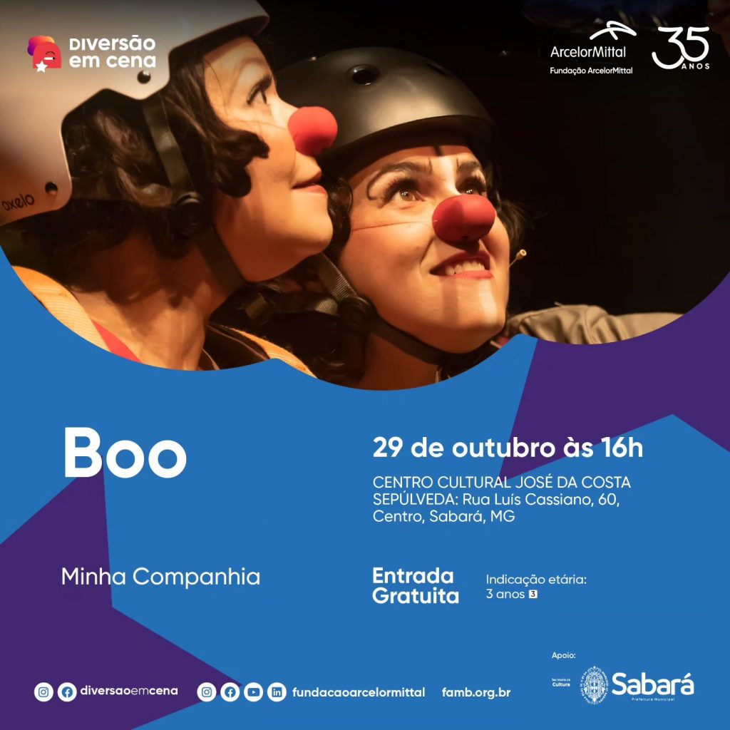CULTURA: COM MUITA AVENTURA, O ESPETÁCULO “BOO” ENCERRARÁ A PROGRAMAÇÃO DE OUTUBRO DO DIVERSÃO EM CENA