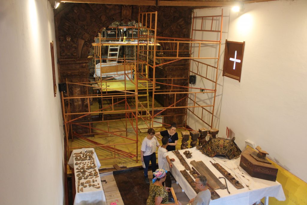 PATRIMÔNIO: OBRAS DE RESTAURAÇÃO DA CAPELA SANTO ANTÔNIO DO POMPÉU SEGUEM AVANÇANDO