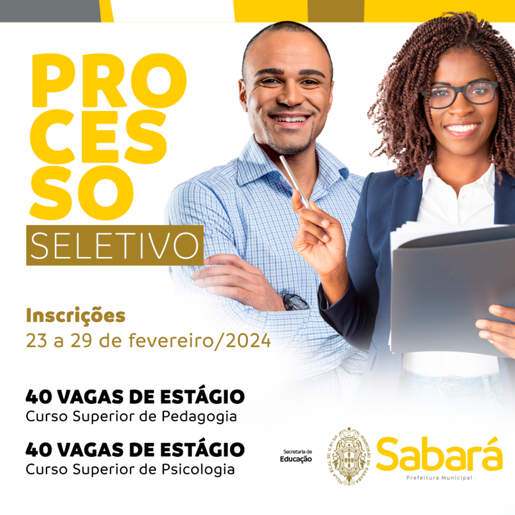 EDUCAÇÃO: INSCRIÇÕES PARA O PROCESSO SELETIVO DE ESTÁGIO DE PEDAGOGIA E PSICOLOGIA SERÃO ABERTAS NESTA SEXTA-FEIRA (23/2)