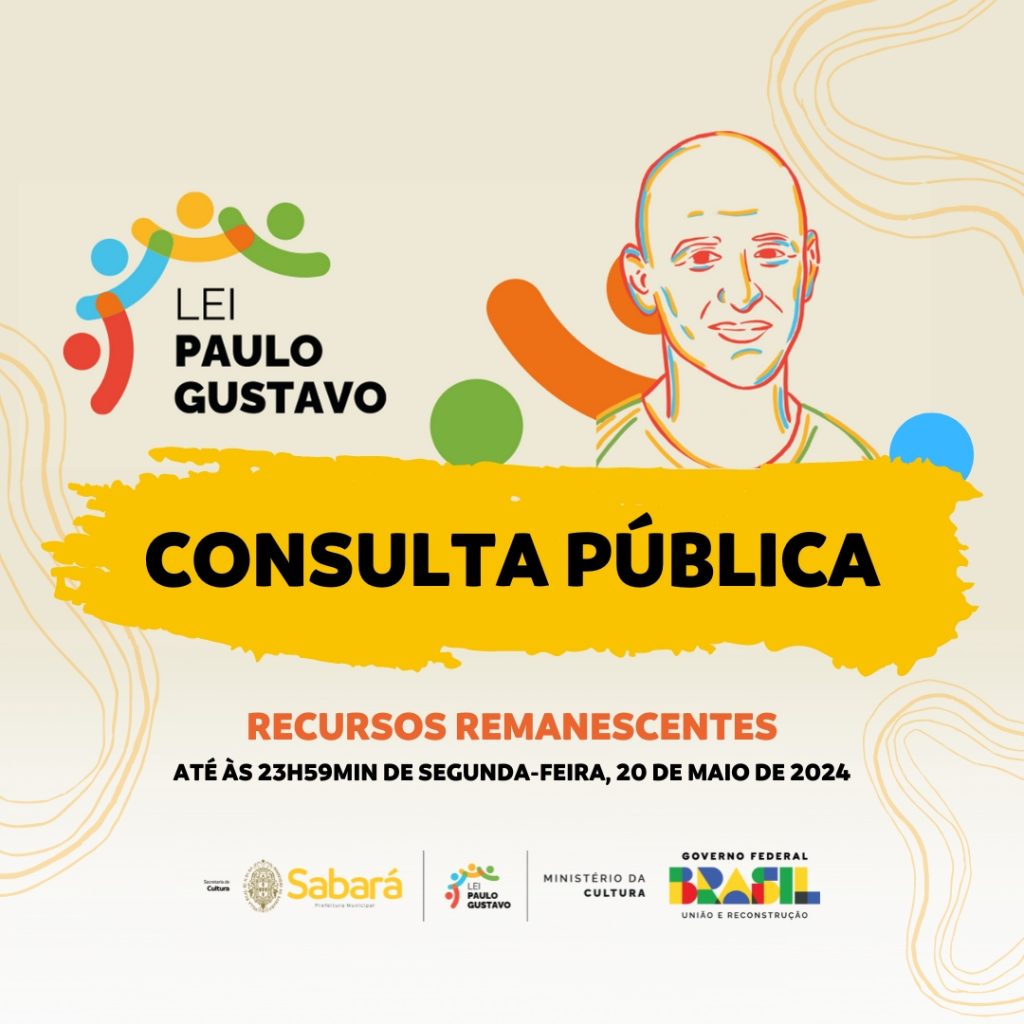 CULTURA: PREFEITURA LANÇA CONSULTA PÚBLICA SOBRE RECURSOS REMANESCENTES DA LEI PAULO GUSTAVO EM SABARÁ