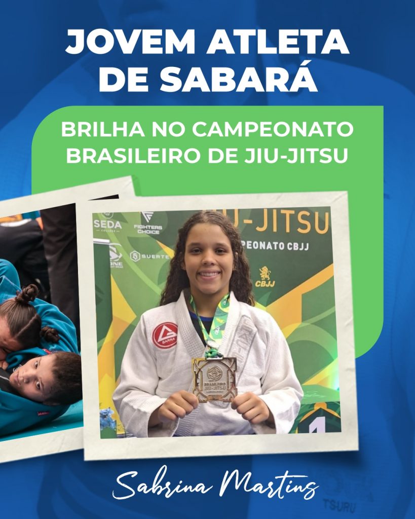 JOVEM ATLETA DE SABARÁ BRILHA NO CAMPEONATO BRASILEIRO DE JIU-JITSU