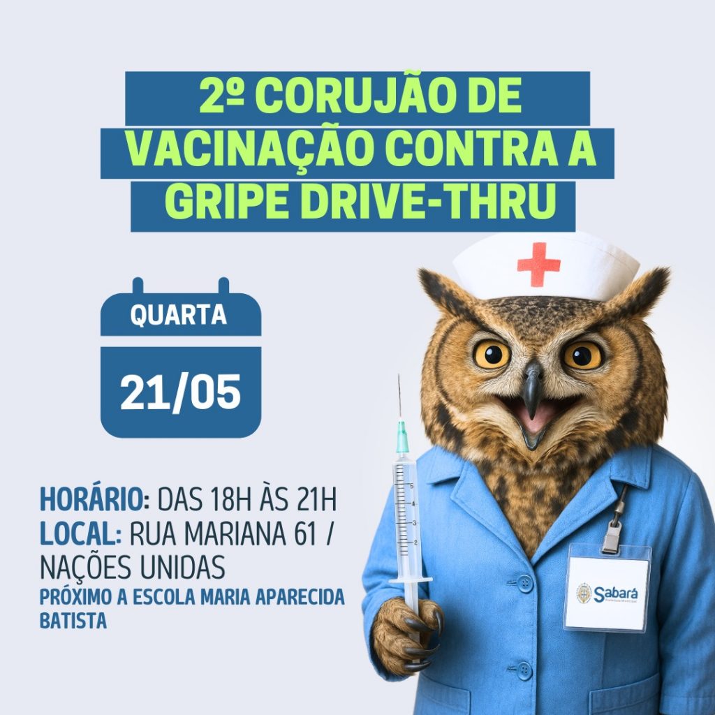 PREFEITURA DE SABARÁ REALIZA 2º CORUJÃO DE VACINAÇÃO CONTRA A GRIPE NESTA QUARTA-FEIRA (21)