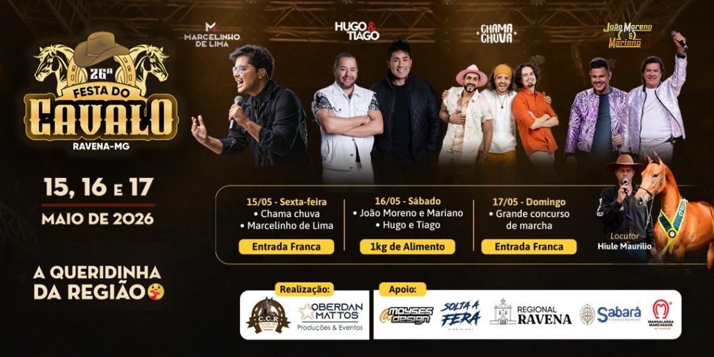 FESTA DO CAVALO DE RAVENA CHEGA À 26ª EDIÇÃO COM TRÊS DIAS DE PROGRAMAÇÃO