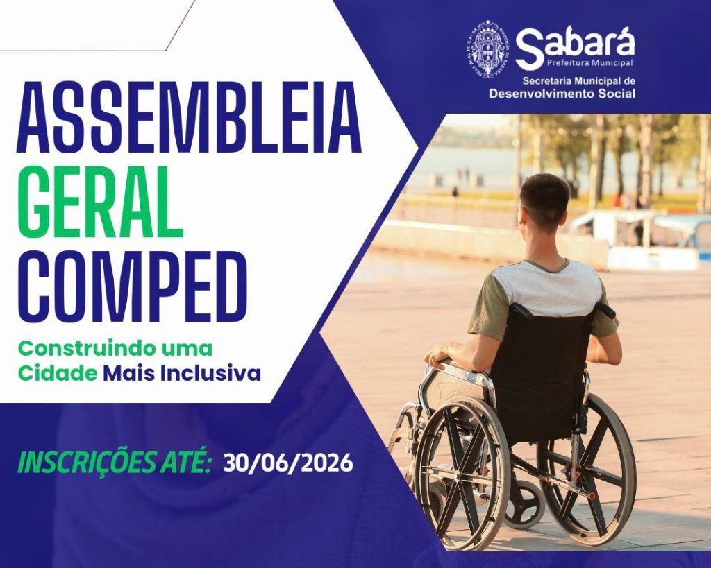 SABARÁ ABRE EDITAL PARA INSCRIÇÕES DA SOCIEDADE CIVIL PARA COMPOR O COMPED